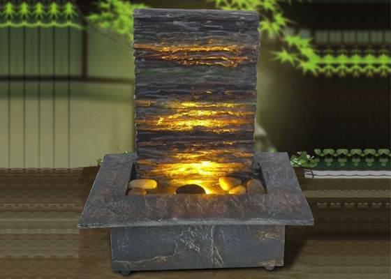 China Fuentes y cascadas interiores de la pizarra de Polyresin pequeñas proveedor