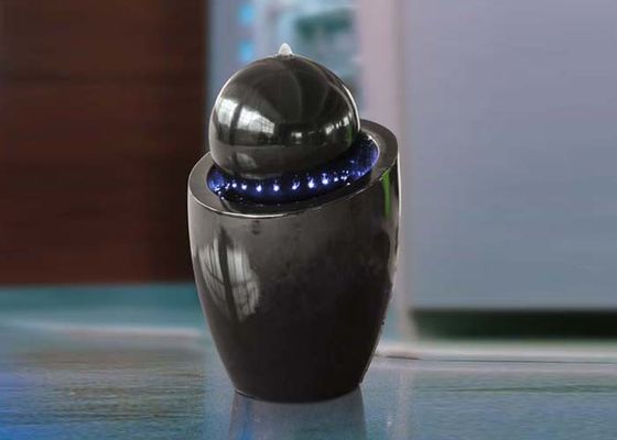 China H82cm inclinó la bola del barril llevó efecto del mármol de la fuente de la agua ligera proveedor