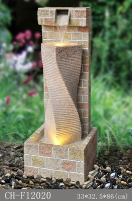 Sola característica del agua de la fuente de la piedra de la columna de la geometría proveedor