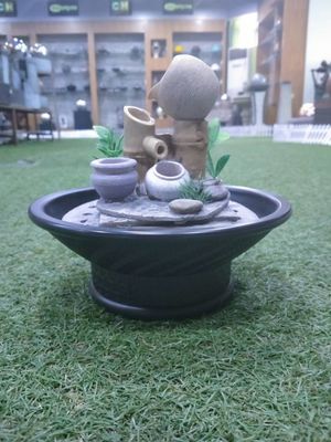 fuente de agua interior tablero de interiores de los 20x18.5cm de la sala de estar casera de bambú tradicional de la decoración Polyresin proveedor