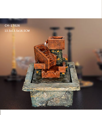 Creatividad tablero de la artesanía del regalo de la decoración de la oficina del ornamento de la fuente americana del estilo del ladrillo rojo H16.5CM de Polyresin pequeña proveedor