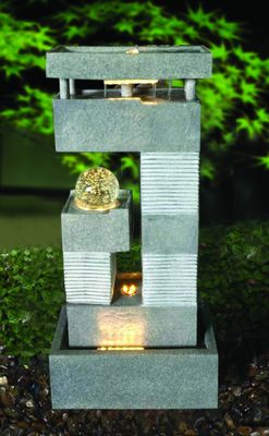 Fuente encendida 32 pulgadas de la cascada de la piedra del ornamento proveedor