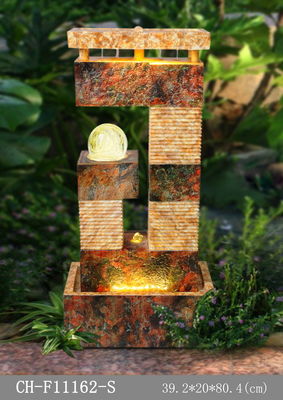 Fuente encendida 32 pulgadas de la cascada de la piedra del ornamento proveedor