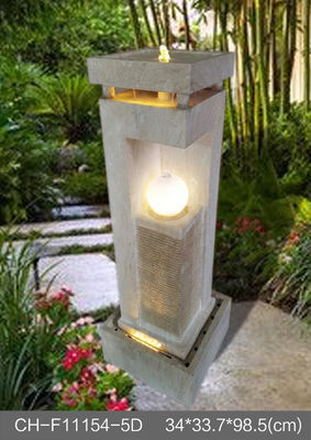 Fuente de madera del jardín de la rota de la bola del efecto ligero del mármol proveedor