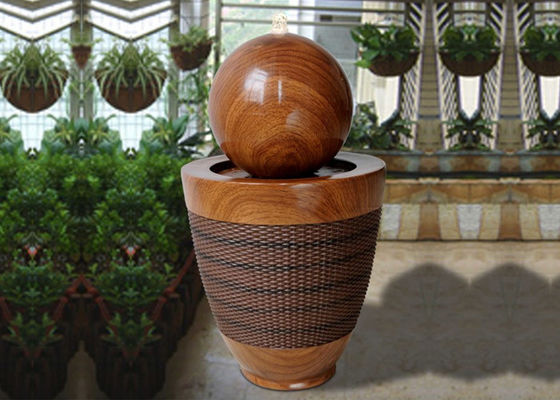 Fuente de agua de madera del efecto de la rota de la base de la elipse de la bola proveedor