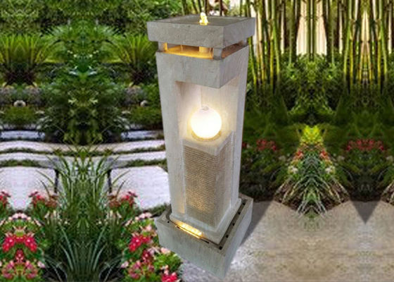 Fuente de madera del jardín de la rota de la bola del efecto ligero del mármol proveedor