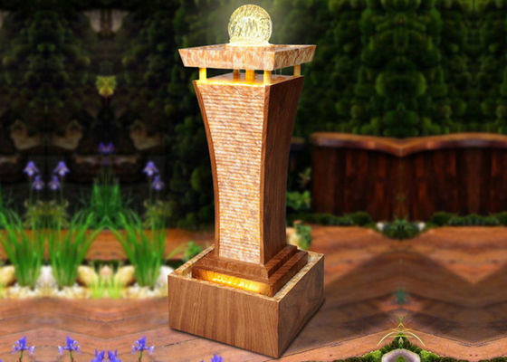 Fuente de madera del jardín de la rota de la columna del efecto largo del mármol proveedor