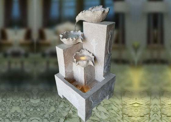 Fuente de agua de la piedra arenisca de Lotus de la base cuadrada proveedor