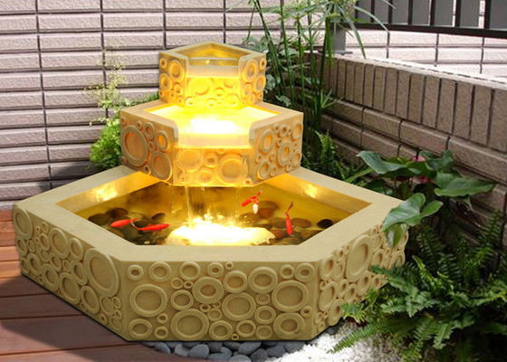 Fuente encendida polígono clásico del jardín del ladrillo de la piedra arenisca proveedor