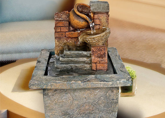 Creatividad tablero de la artesanía del regalo de la decoración de la oficina del ornamento de la fuente americana del estilo del ladrillo rojo H16.5CM de Polyresin pequeña proveedor