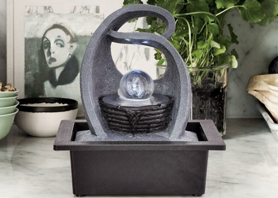 Interior contemporáneo con la fuente de agua de la sala de estar de la decoración de interiores del hogar de Polyresin de la bola de cristal con el LED proveedor