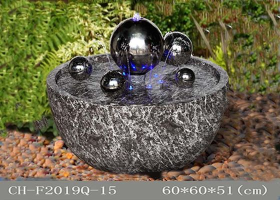 La bola blanca azul de Polyresin Ss llevó la decoración del jardín de la fuente proveedor